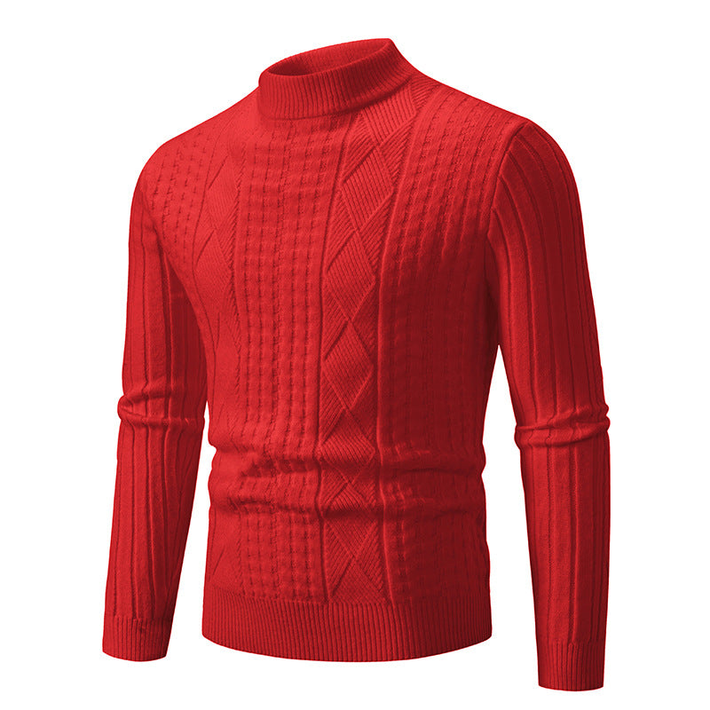 Men's Sweater Woven Casual Sweater Pullover Sweater Bottoming Shirt