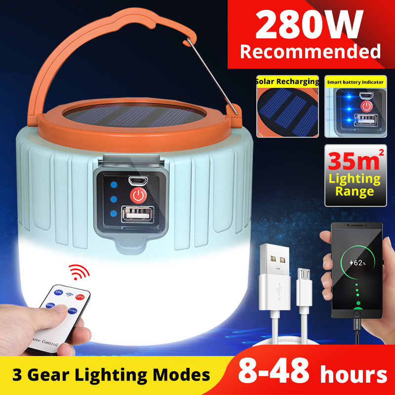 Outdoor LED solar charging remote control tent lamp