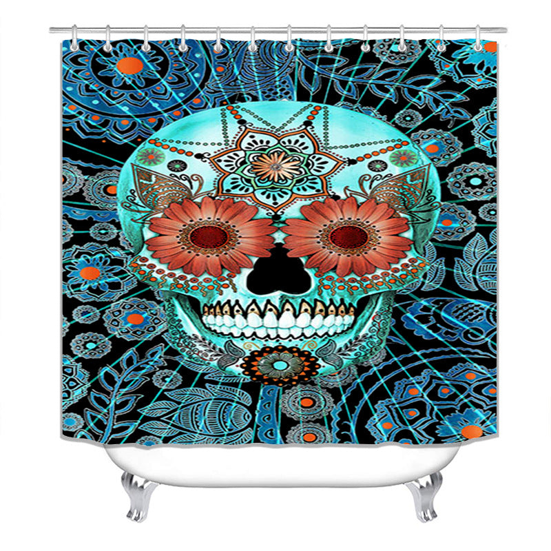 Polyester Printed Shower Curtain Thickened Waterproof Halloween Shower Curtain