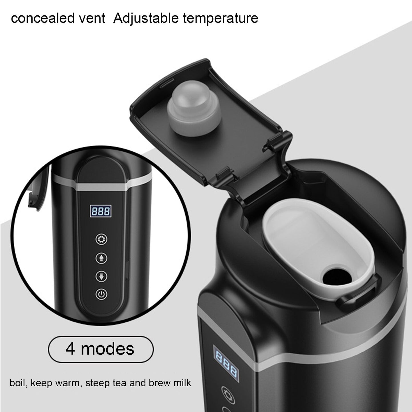 12V/24V 70W-100W Car Heating Cup 420ml Car Heated Smart Mug With Temperature Control Cigarette Lighter Car Kettle Water Heater