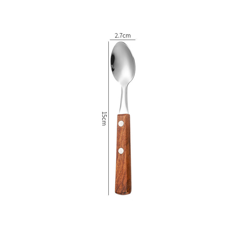 304 Rosewood Knife, Fork, Spoon, Stainless Steel Tableware, Solid Wood Handle, Steak Knife, Fork, Spoon, Dessert Spoon, Chopstic