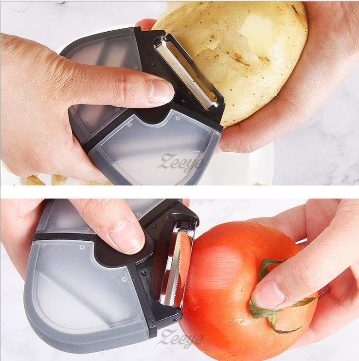 3 In 1 Multi Function Planer Peeler Function Three Use Rotary Fruit Vegetable Potato Hanging Round Cutter Kitchen Dining Bar