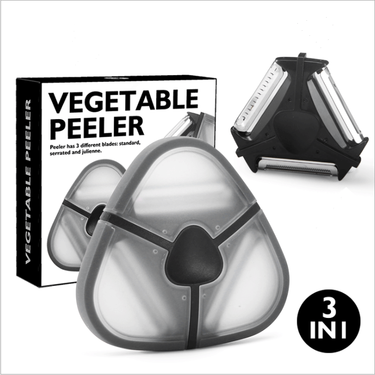 3 In 1 Multi Function Planer Peeler Function Three Use Rotary Fruit Vegetable Potato Hanging Round Cutter Kitchen Dining Bar