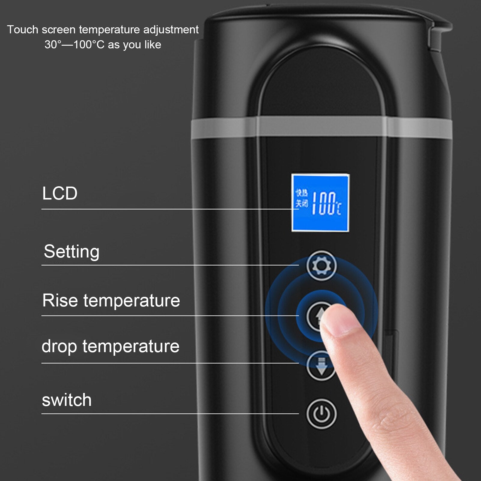 Keyohome Car Heating Cup 420ML Smart Temperature Control Heating