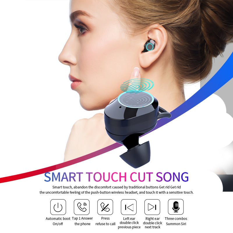 G02 V5.0 Bluetooth Stereo Earphone Wireless IPX7 Waterproof Touch Earbuds Headset 3300mAh Battery LED Display Type-c Charge Case