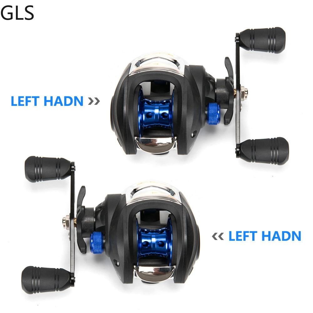 GLS Metal winding ring Series Baitcasting Reel 7.2:1 Ultra-Light 8KG MAX Drag Power Casting Fishing Right Left Hand Fishing Reel