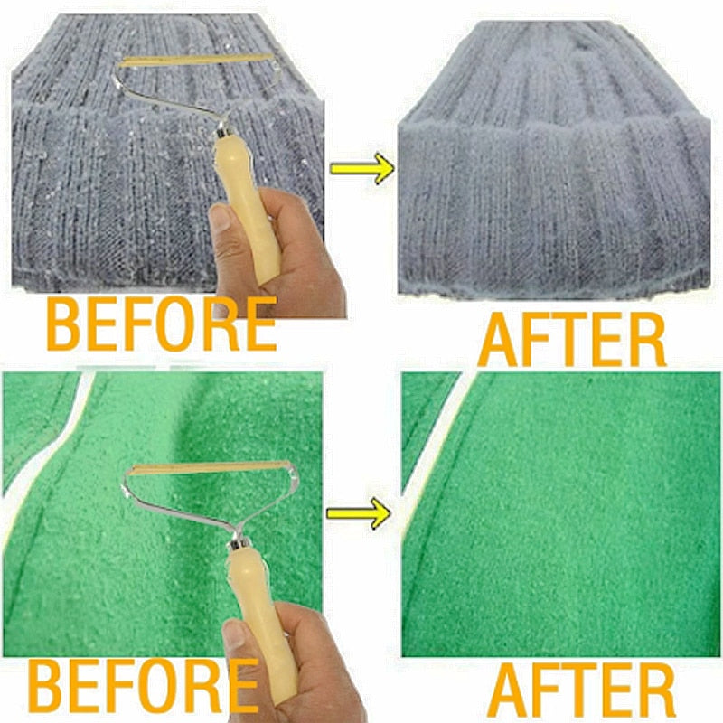 Portable Manual Hair Removal Agent Carpet Wool Coat Clothes Shaver Brush Tool Depilatory Ball Knitting Plush Double-Sided Razor