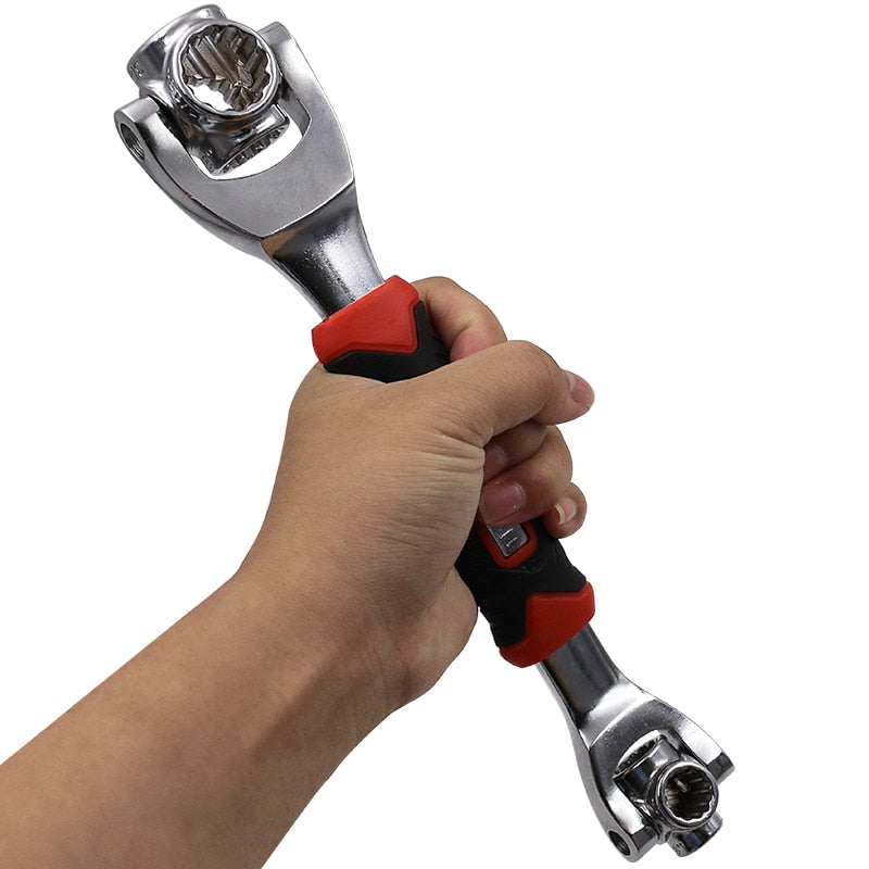 Wrench 8 in 1 Tools Socket Works with Spline Bolts Torx 360 Degree 6-Point Universial Furniture Car Repair 250mm