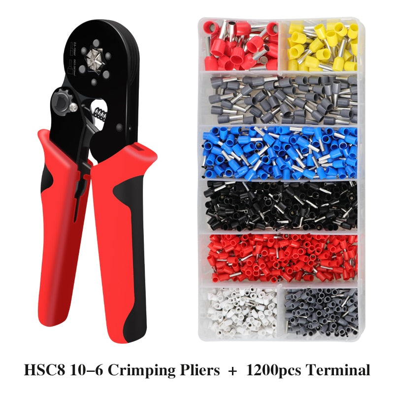 Tubular Terminal Crimping Pliers HSC8 6-4A Crimper Wire Mini Ferrule Crimper Tools Household Electrical Kit With Box