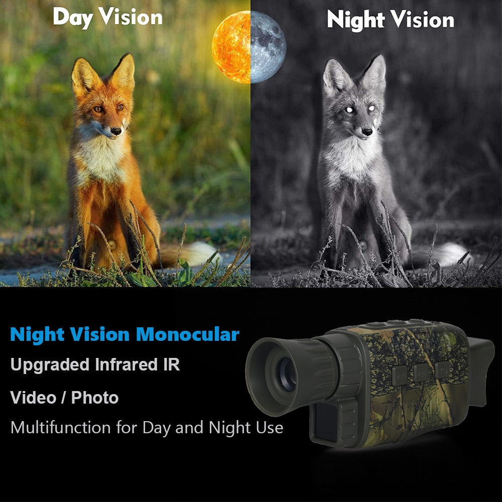HD Infrared Night Vision Device Monocular Night Vision Camera Outdoor Digital Telescope with Day and Night Dual-use for Hunting