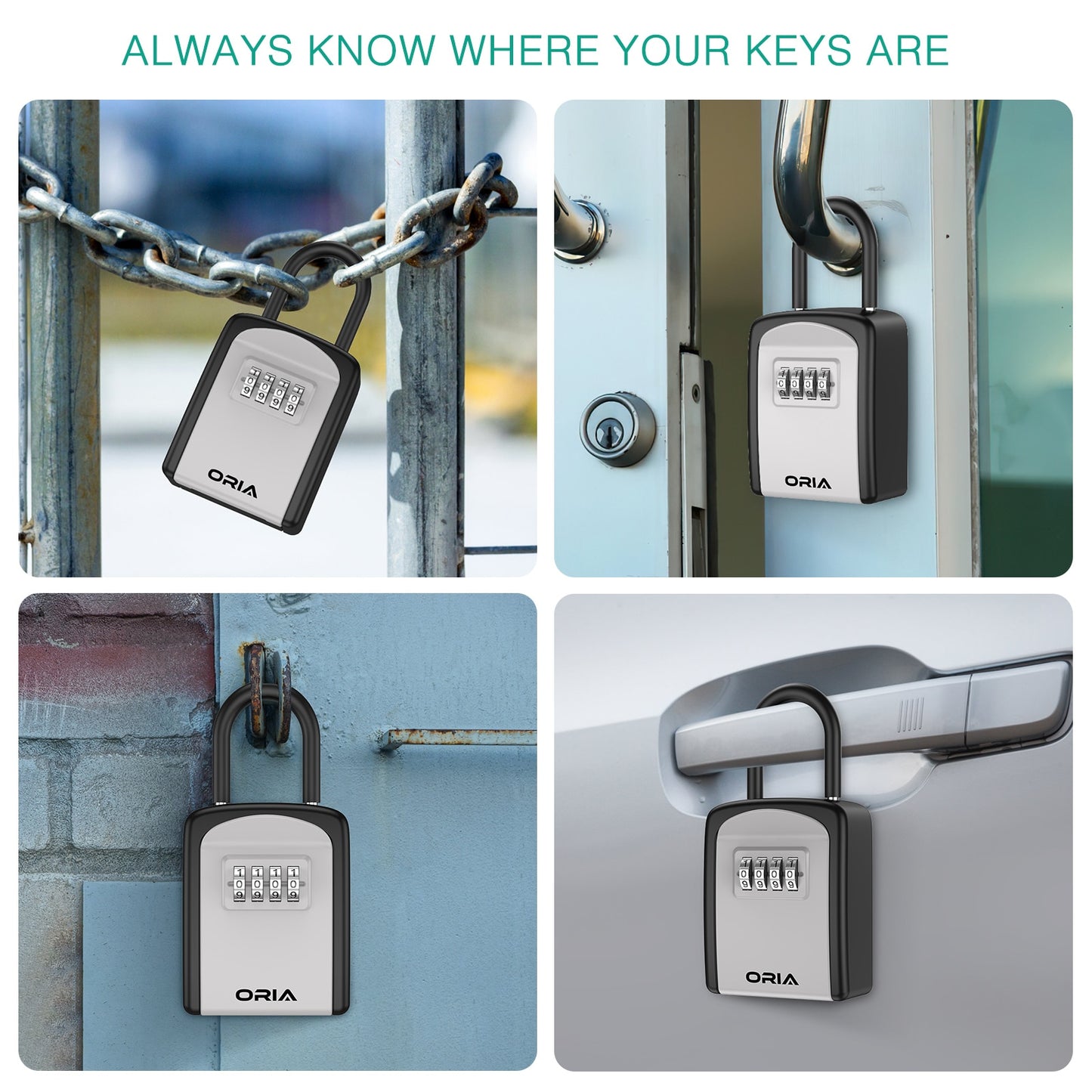 ORIA Password Key Box Outdoor Key Safe Lock Box Decoration Key Code Box Key Storage Lock Box Wall Mounted Password Box