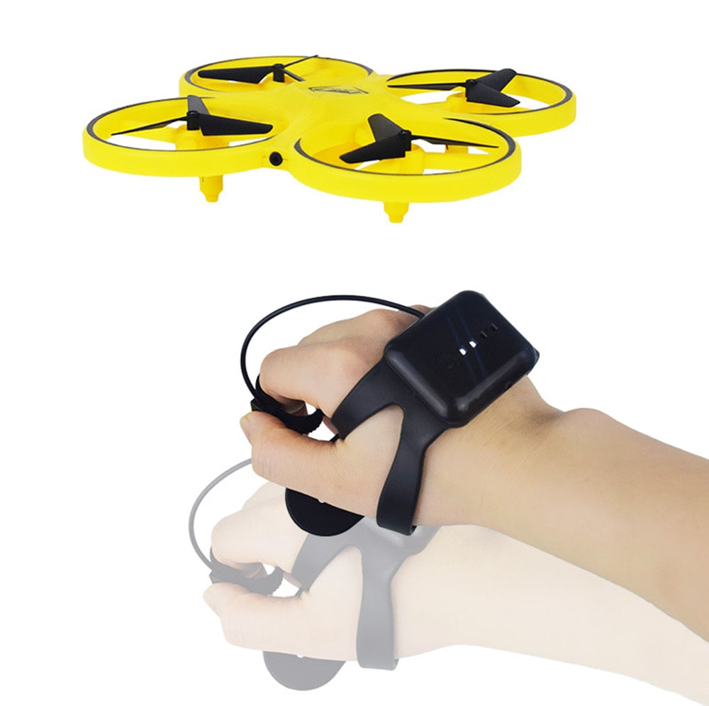 Halolo ZF04 RC Mini Quadcopter Induction Drone Smart Watch Remote Sensing Gesture Aircraft UFO Hand Control Altitude Hold Drone