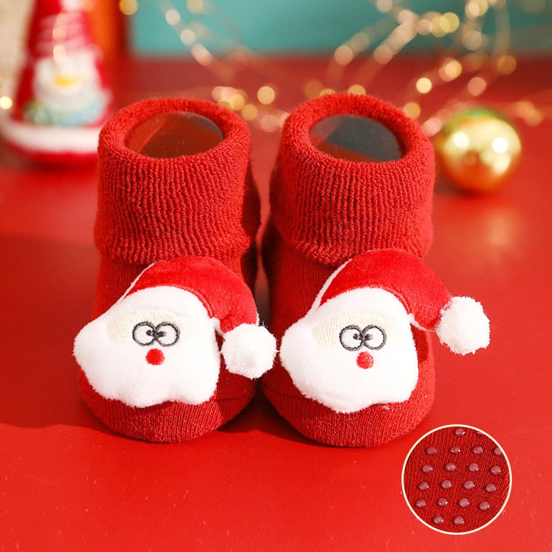 Infant Baby Kids Socks Wrist Rattle Set Toys Foot Socks 0~24 Months Cartoon Newborn Grab Training Educational Toy Christmas Gift