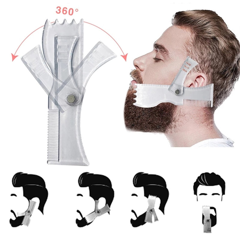 Men's Beard Shaping Tool Trimming Shaper Template Comb Styling Template Adjustable Beard Shaping & Styling Tool