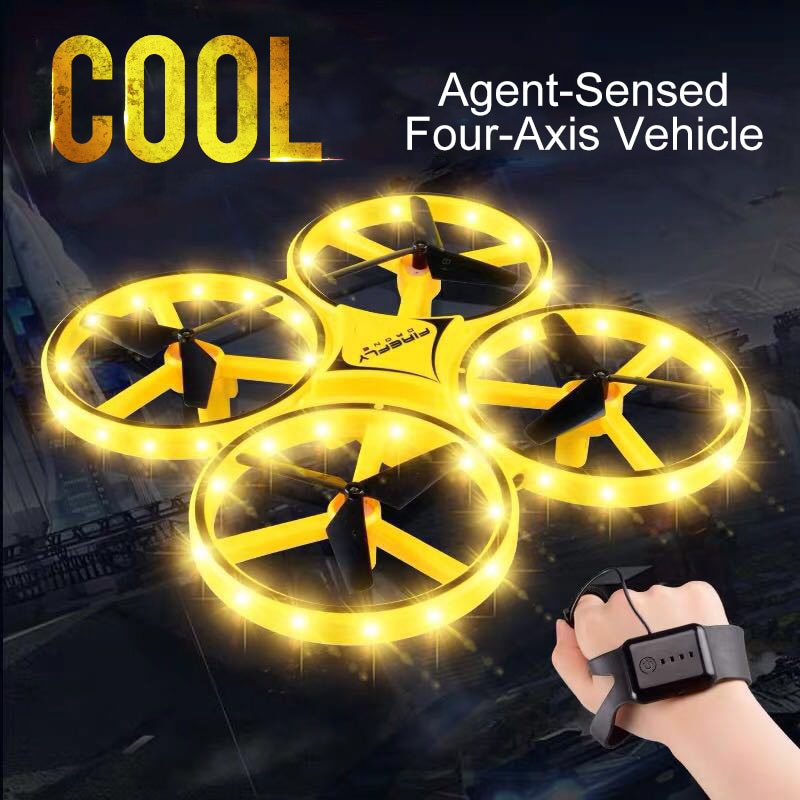 Halolo ZF04 RC Mini Quadcopter Induction Drone Smart Watch Remote Sensing Gesture Aircraft UFO Hand Control Altitude Hold Drone